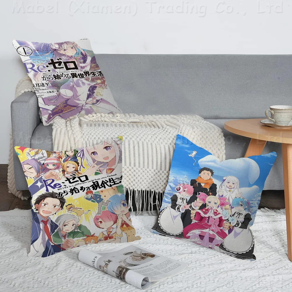 

Anime Re Zero Pillow Cover For Bedroom Room And Living Room Sofa Decorative Cushion Cover