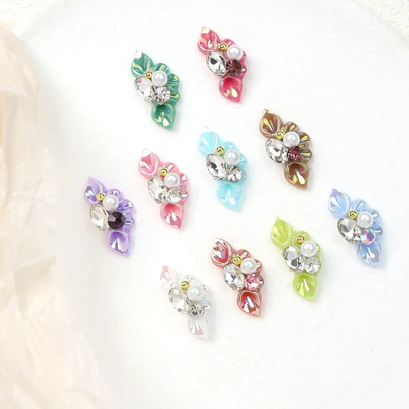 5 pz/borsa nuovi adesivi per unghie accessori trapano per unghie decorazione perla gioielli 3D Nail Art Light Luxury Crown Rregular Diamond