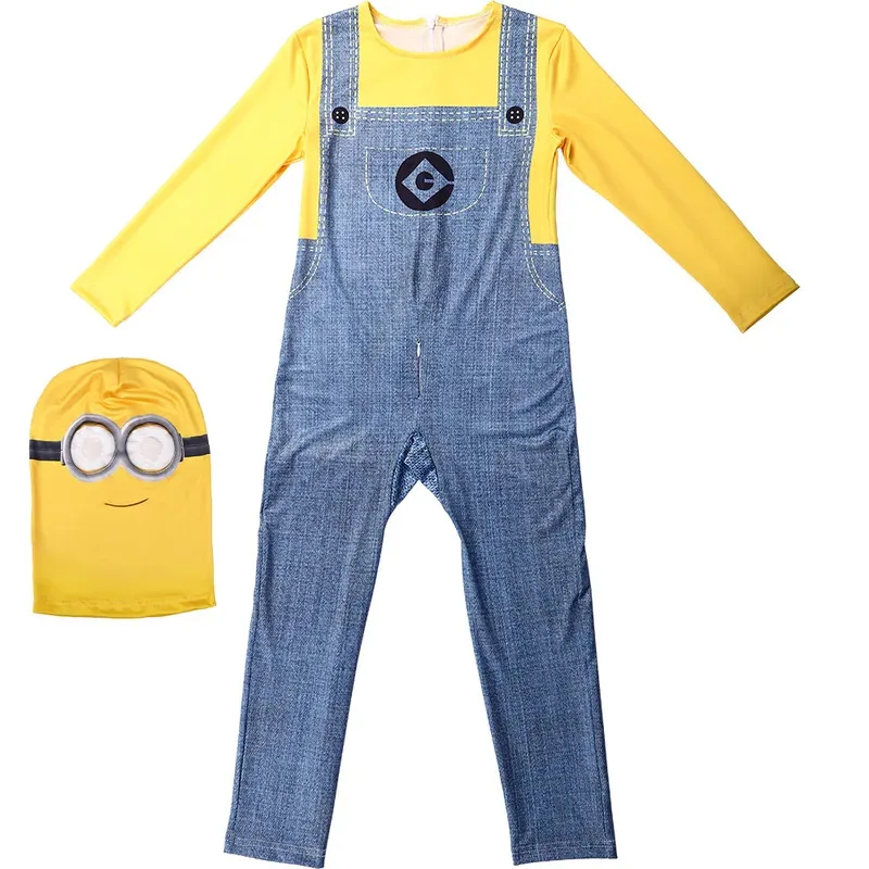 

aaa12 3Movie Cartoon Minions Cosplay Costume Funny Dress Up Cute Jumpsuit Family Clothing Carnival Halloween Birthday Party Outf