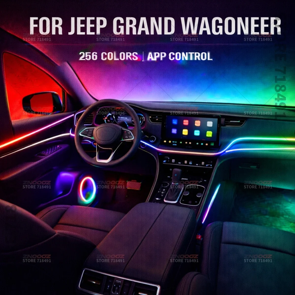 For Grand Wagoneer 22in1 RGB Car Interior Acrylic Car Ambient Lights RGB Hidden Acrylic Strip Decoration Atmosphere Accessories