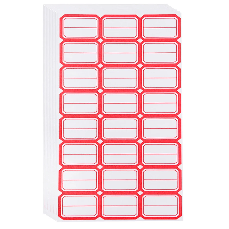 10 sheets Red Blank Adhesive labels Handwritten Price Sticker Warehouse Office Supplies Marker Sticker