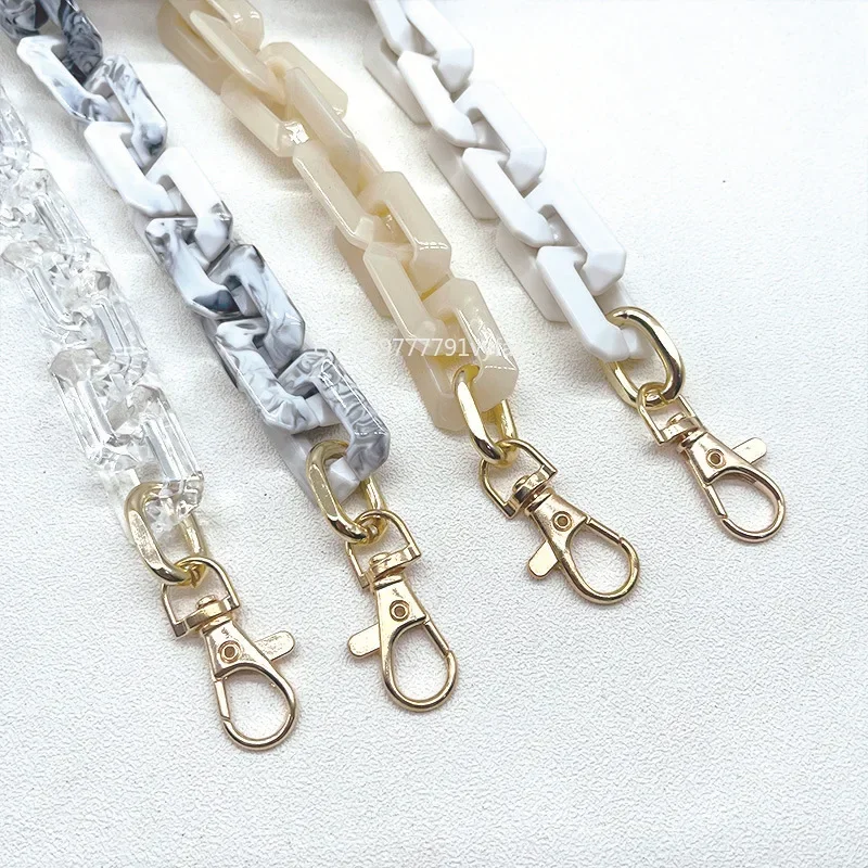 37cm Fashion Woman Bag Accessory Detachable Parts Replacement Chain Beige Resin Luxury Strap Women Acrylic Handle Chain