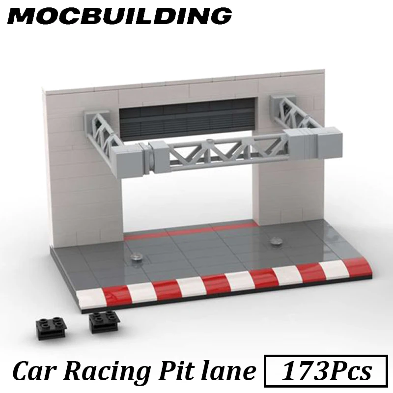 1:30 Scale Car Racing Pit Lane for Speed Champion City Car MOC Display Stand Building Blocks Brick for Racing Car Gift Christmas