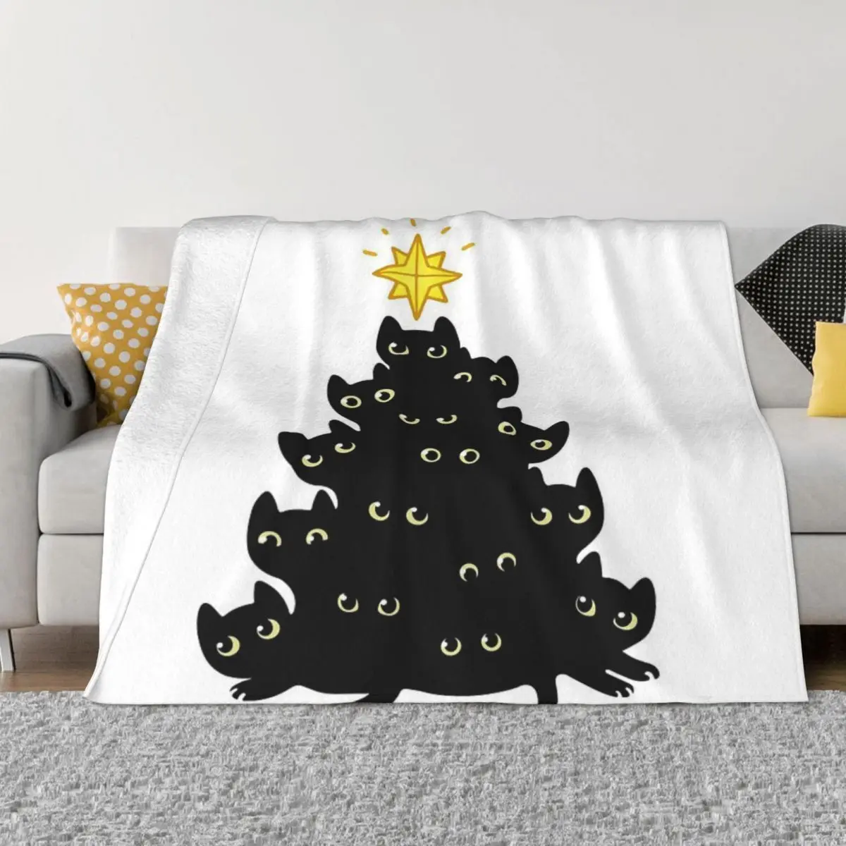 Meowy Christmas Plush Blankets Winter Blankets Custom Blanket Personalized Throw Blanket