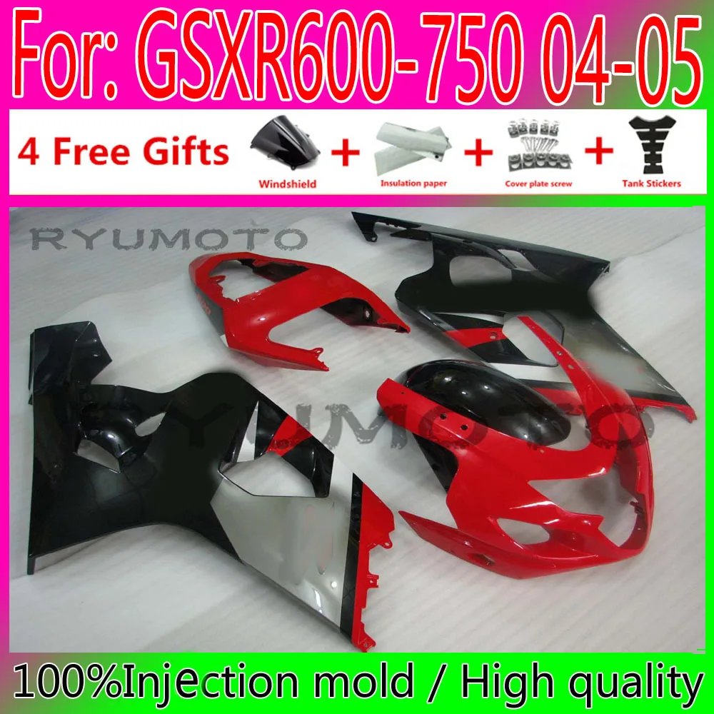 

New ABS Motorcycle Injection Mold Fairing For Suzuki GSXR600 GSXR750 GSXR 600 750 K4 2004 2005 04 05 Fairings