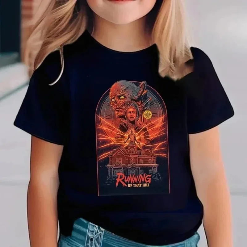 Kinder-T-Shirt im Stranger-Stil für Jungen und Mädchen, Retro-Cartoon-Druck, kurzärmeliges Oberteil, „Good Demodog“-Grafik-T-Shirt, Sommer-Baumwollkleidung – Detail 4