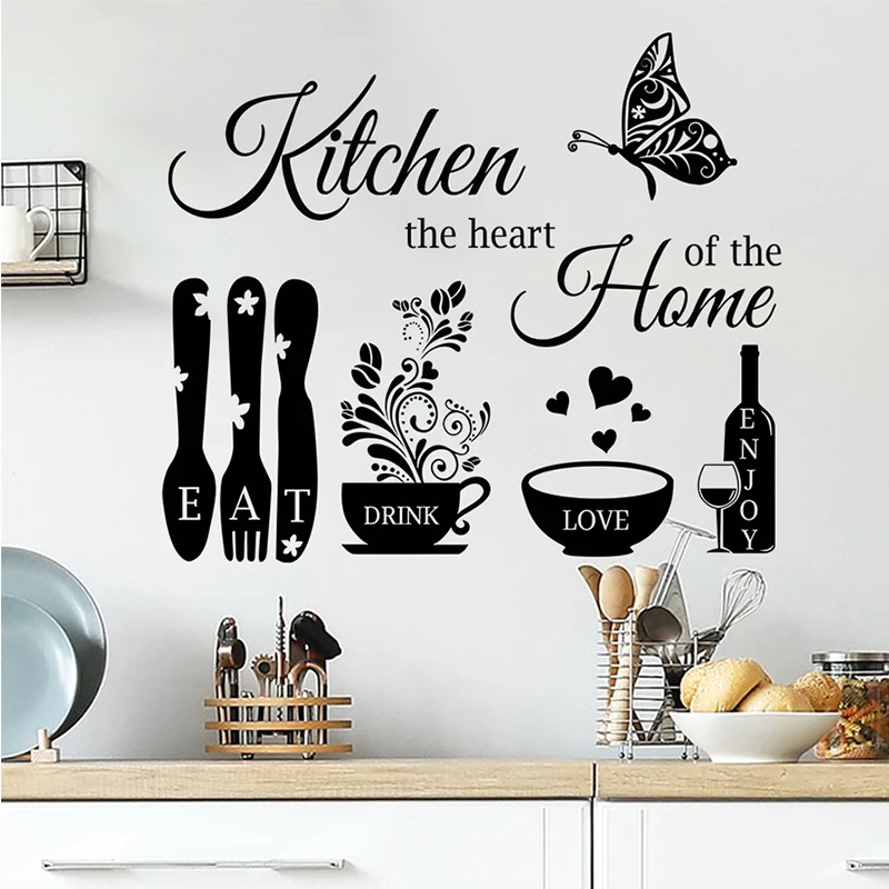 Knife and Fork Wall Sticker Kitchen Decorative Wall Sticker Self-Adhesive Wall Sticker