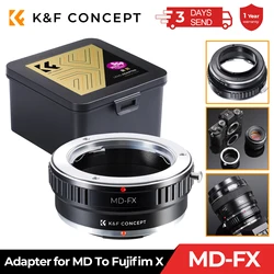 K&F CONCEPT MD-FX Camera Lens Adapter Ring For Minolta MD MC Mount Lens to for Fujifilm X Mount X-Pro1 Camera Body