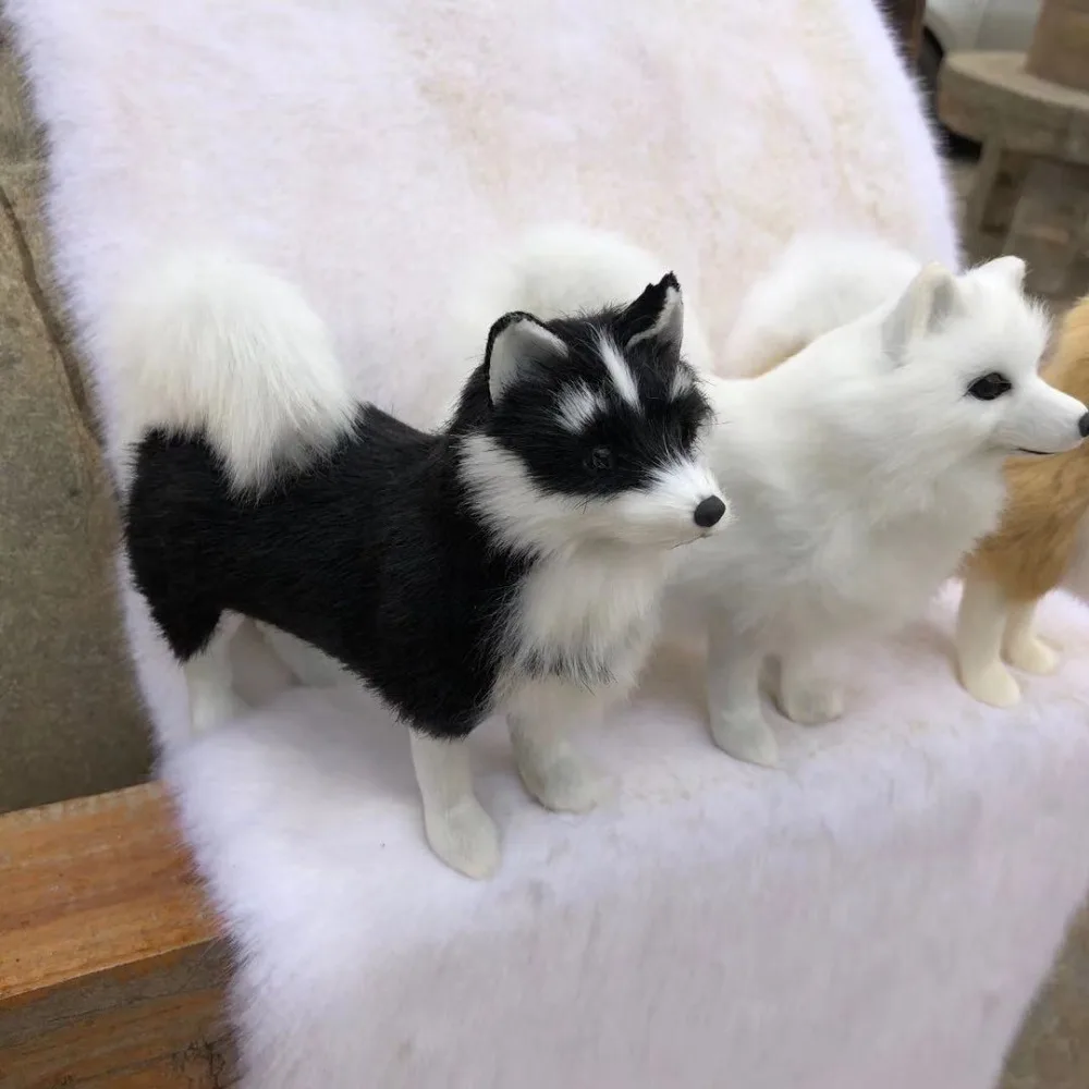 Animal Cute Husky Plush Toy Dog Model Decoration Simulated Dog Stuffed Doll Lifelike Soft Lifelike Dog Plush Toy Photo Props