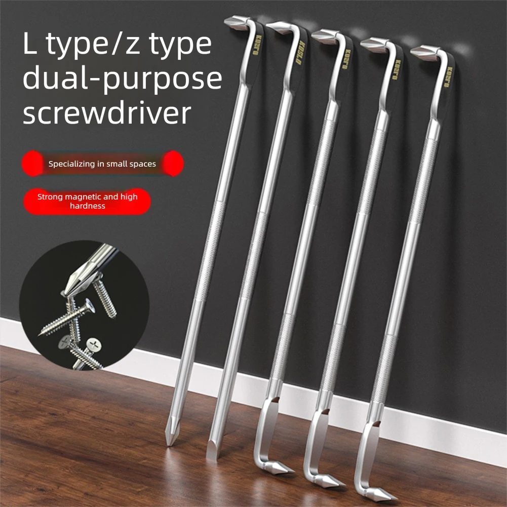 Lengthened Screwdriver Bit Phillips Slotted Hex Torx 90-Degree Right Angle Elbow Magnetic Z/L Shape Bit Driver S2 175/160mm