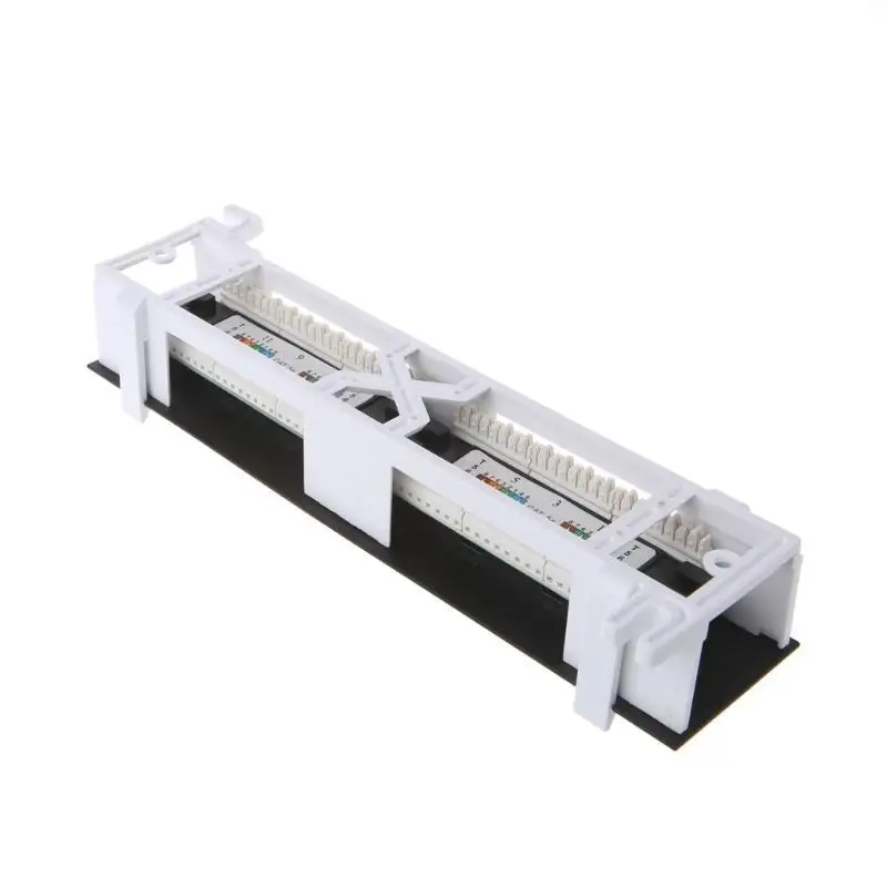 652F Patch Panel 12 Ports for Network Wall Mount Bracket Cat5 Cat5E Rack Space Saving