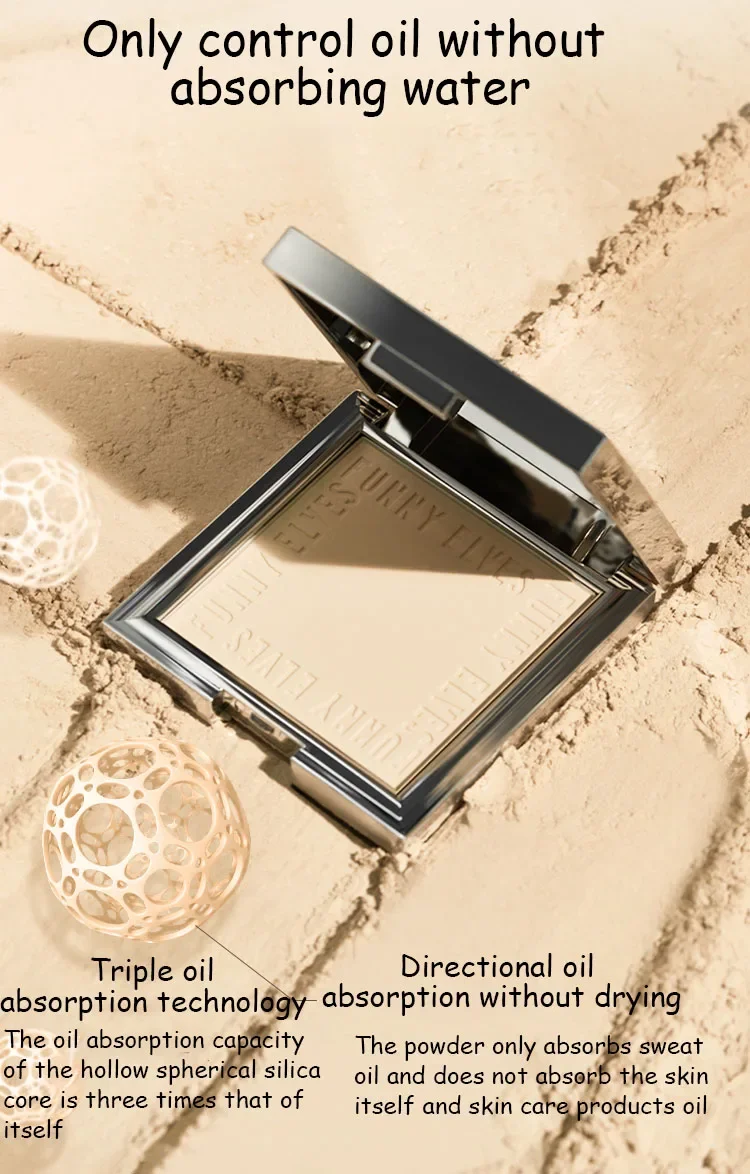 Funnyelves ソフトフォーカスパウダーオイルコントロールメイクアップドライとウェット感光性毛穴パウダー長期的なフェイスメイクアップ化粧品