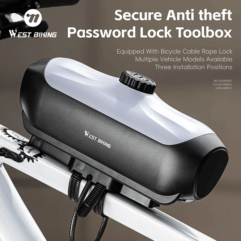 

WEST BIKING велосипедный замок с паролем, противоугонный ящик для инструментов, портативная велосипедная верхняя сумка-труба, 1 л, сумка для хранения инструментов, аксессуары для шоссейного велосипеда MTB