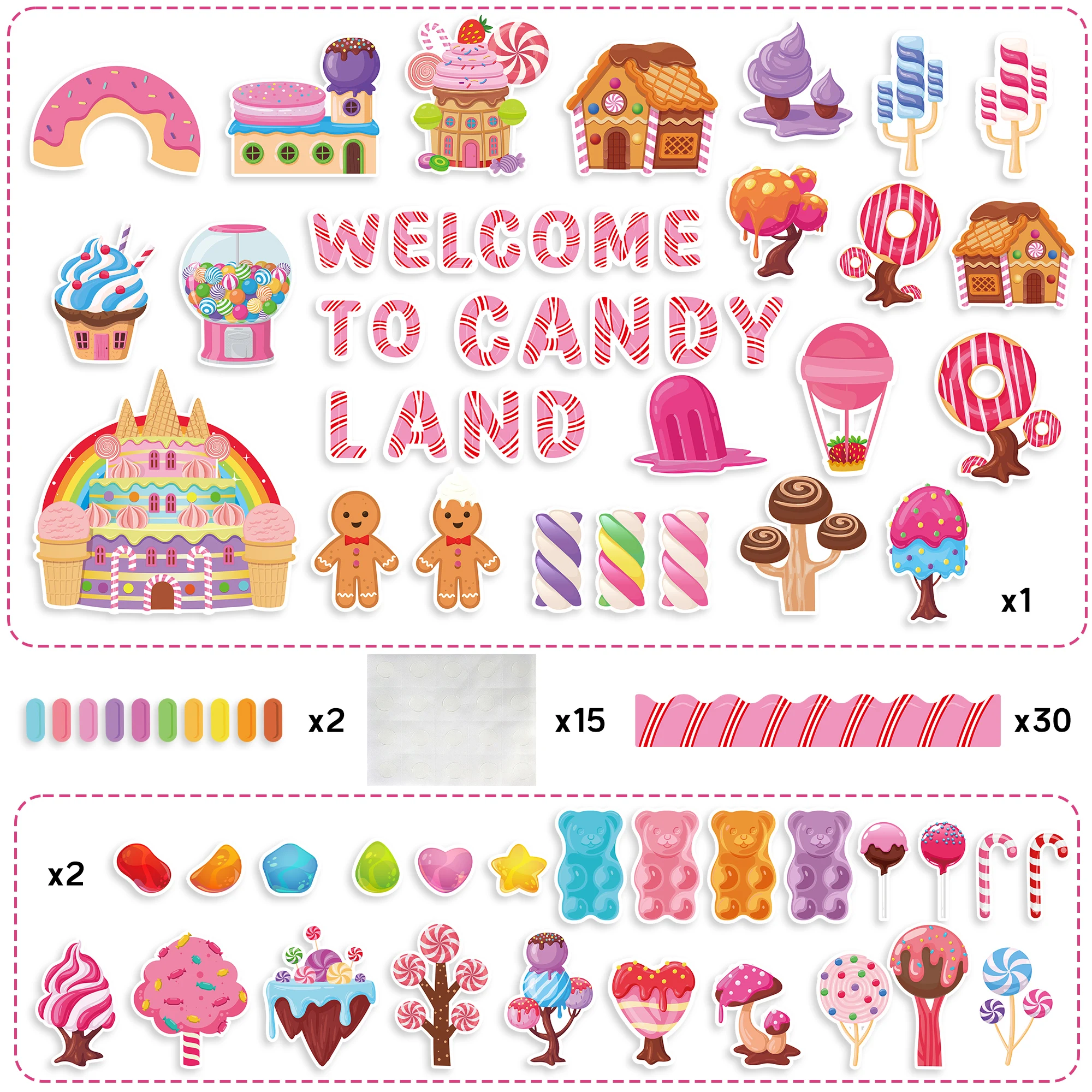 Back to School Bulletin Board Decoration Ice Cream Paper Cutout for Classroom Blackboard Party Wall Photo Prop