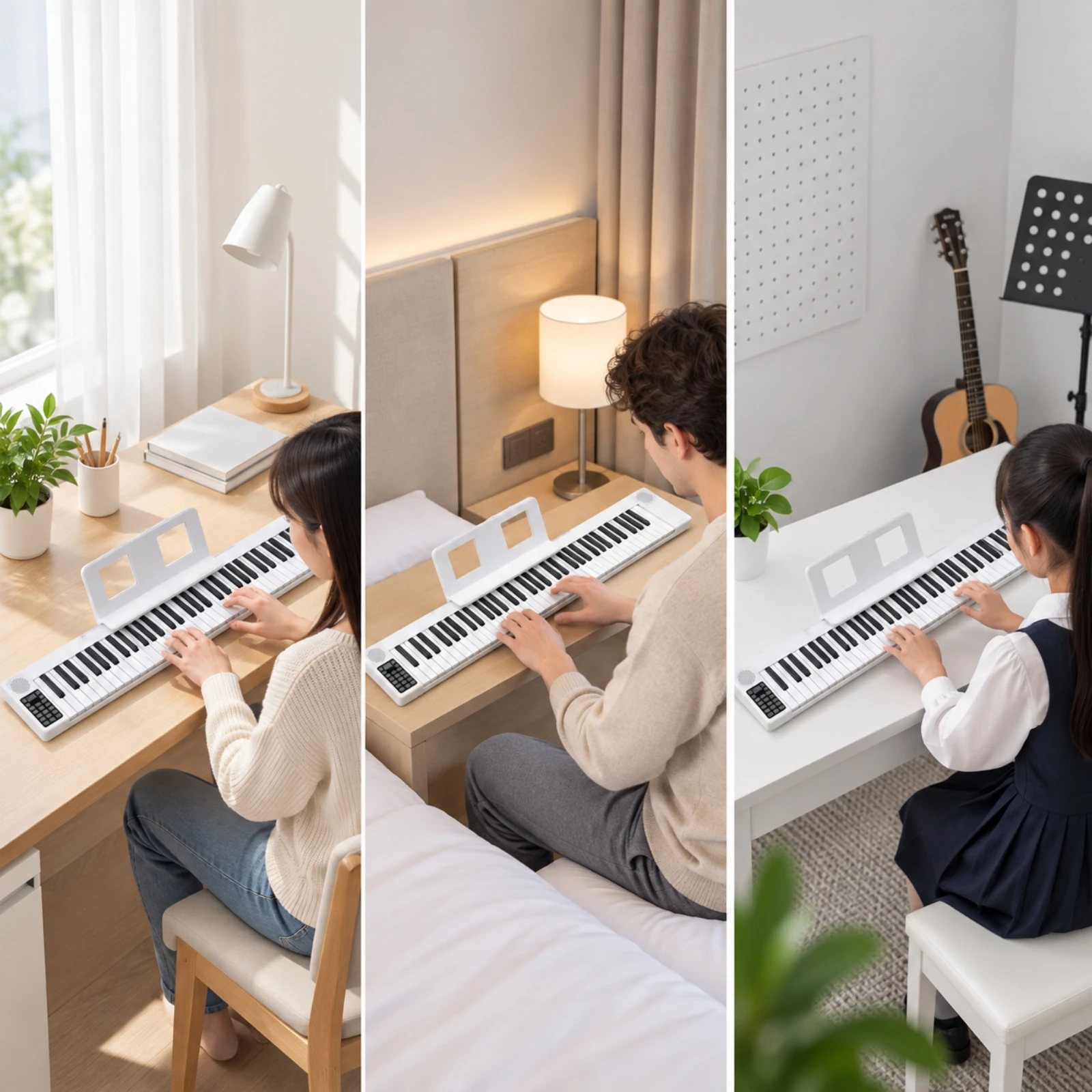 Musical Instrument Full-Size Keys 88-Key Folding Electronic Piano 88-Key Foldable Piano with Carrying Bag Space-Saving