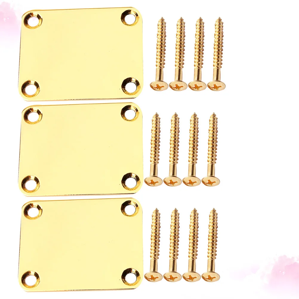 

3 Pcs Neck Connection Plate Electric Guitar Connecting Rest Headplates Bass Parts