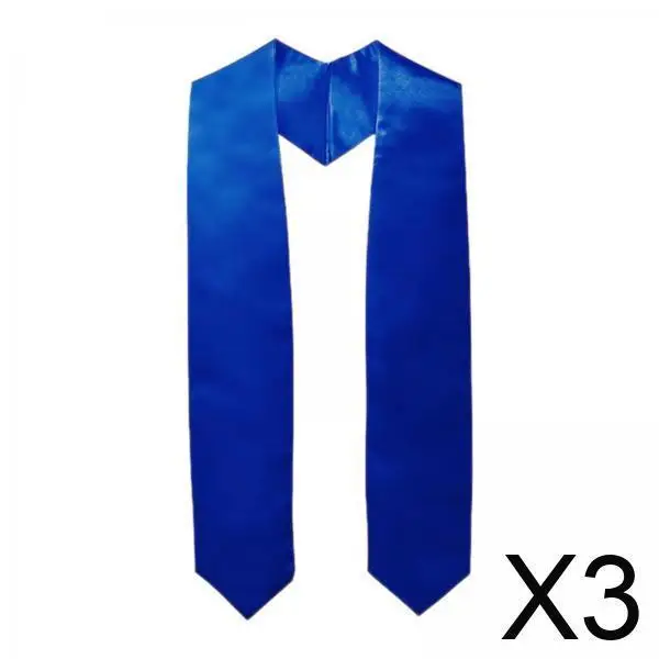 

Простой V-образный выпускной шарф, синий 72-дюймовый шарф-палантин для колледжа, товары для вечеринок для взрослых средней школы