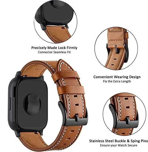 Cinturino in pelle retrò da 22 mm per Xiaomi Redmi Watch 5 Active/5 Lite Bracciale da polso per cinturino Redmi Watch 3 Active/3 Lite