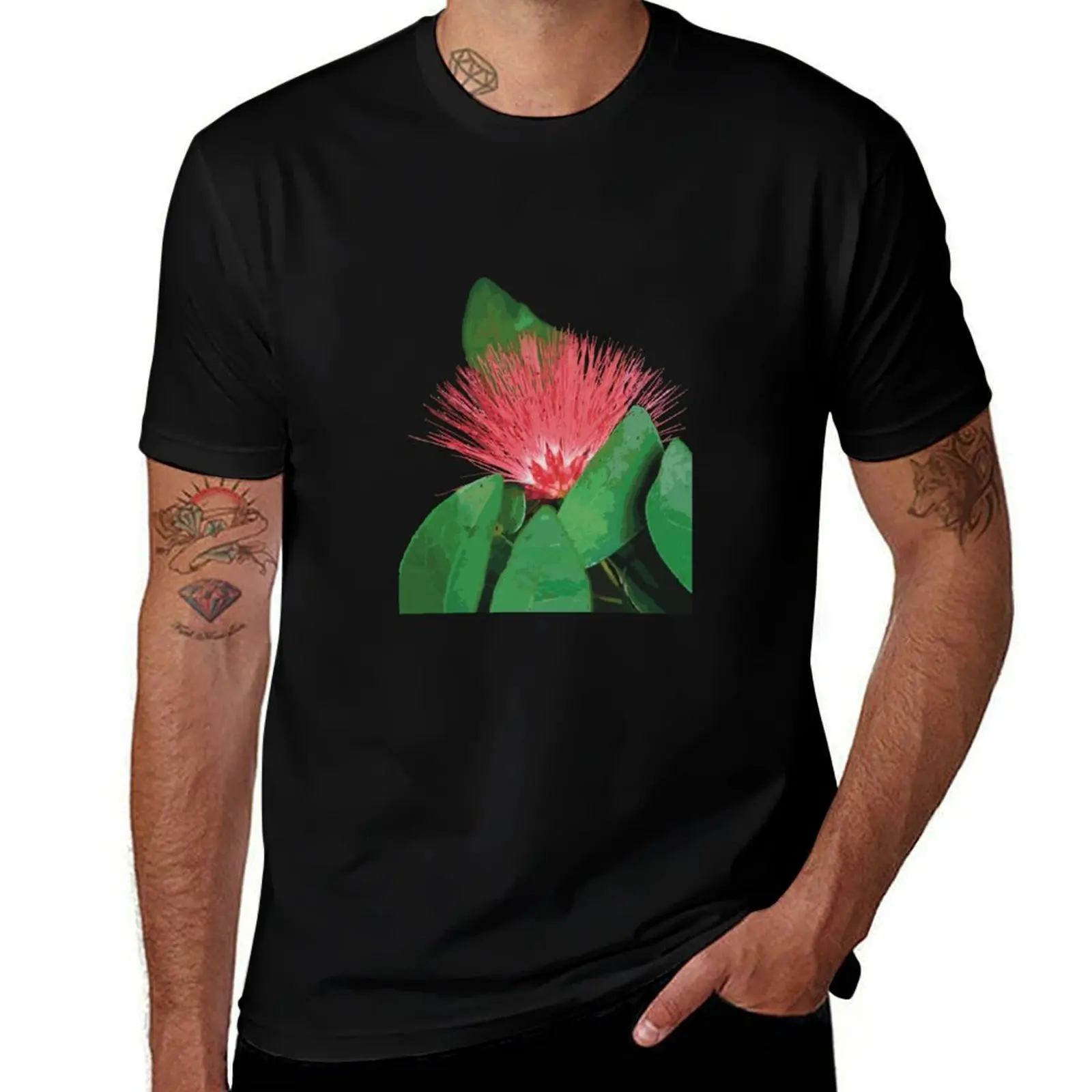 ‘?hi’a Lehua, native Hawaiian plant T-Shirt All Match Print Short Sleeve Top