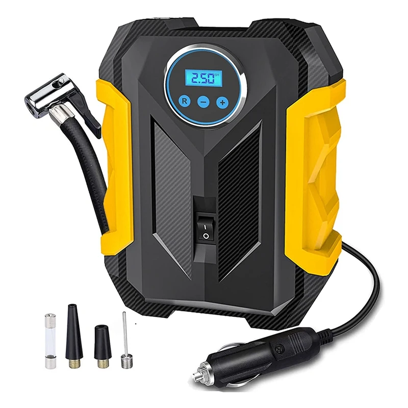 

Portable Tire Inflator Air Compressor,150 PSI Air Pump For Car Tires With LED Light,Digital Air Compressor For Bicycle