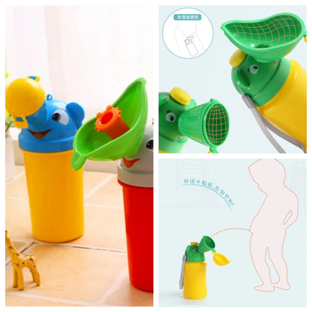 Children's Urine Can Folding Portable Car Urine Can Female Male Baby Urine Can Child Nightpot Baby Home Use