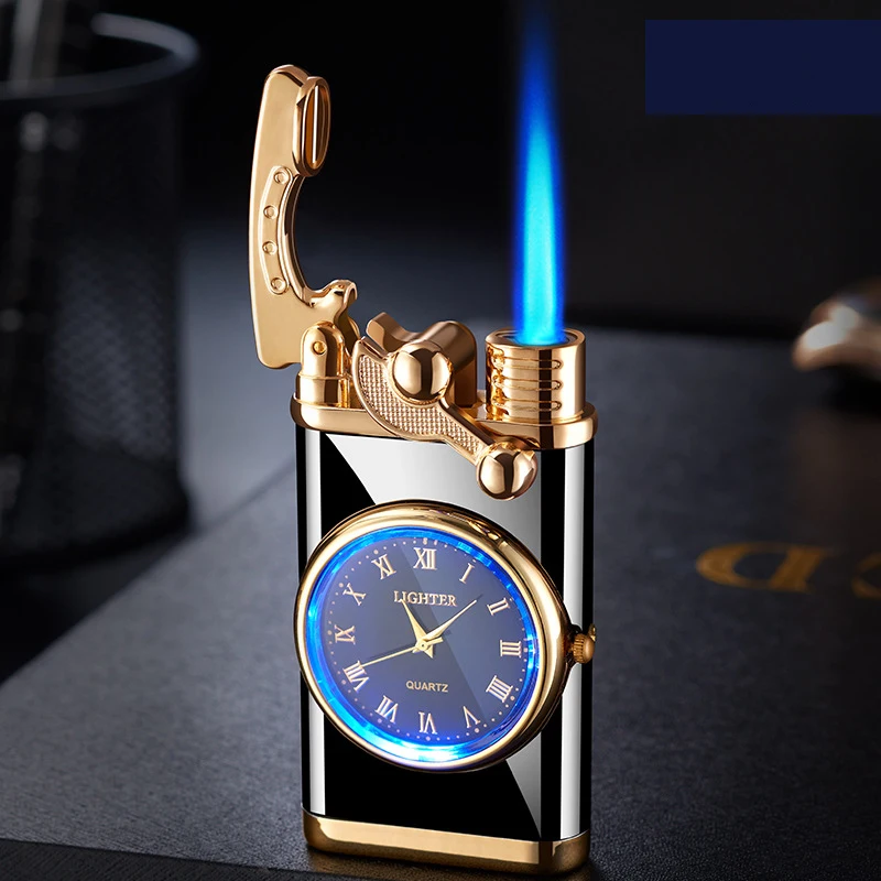 Unusual Metal Windproof Watch Lighters Mini Cigarette Cigar Lighter Butane Gas Lighter Gadgets For Men Gift Smoking Accessories