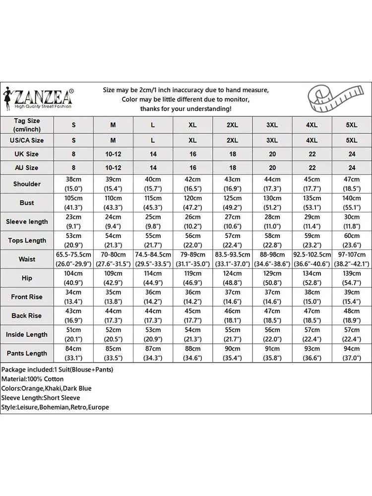 ZANZEA-Ensemble chemisier à manches courtes et pantalon large pour femme, tenue décontractée assortie, été, 2 pièces