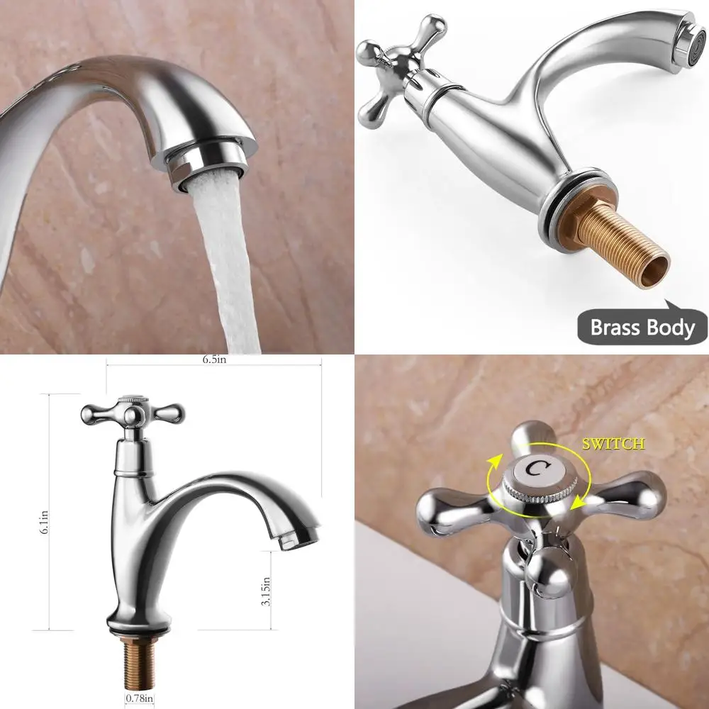 

Polished Chrome Single Handle Deck Mount Faucet for 1-Hole Vanity Sinks