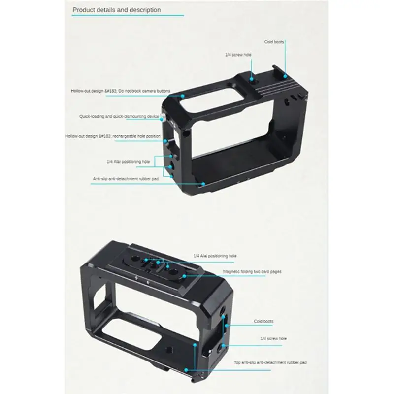 L63A For Metal Cage Multi Cold Boots Expansion Flash Mount Magnetic Folding Cage Protective Frame,A