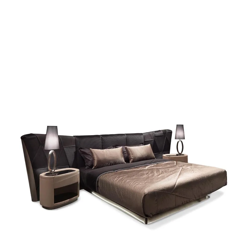 −For Modern Luxury King-Size Bed Set Cream Puff Soft Senna Mattress Rotating Wooden Circle Frame Leather Upholstered Bedroom&