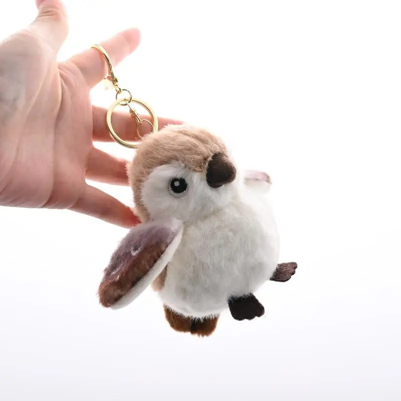 1Pcs Cartoon Chubby Parrot Sparrow School Bag Keychain Cute Bird Plush Pendant Exquisite Birthday Gift Car Decoration
