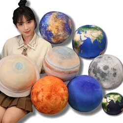 Lifelike Earth Sun Mars Plush Toy Stuffed Solar System Mercury Jupiter Saturn Uranus Neptune Planet Round Ball Throw Pillow