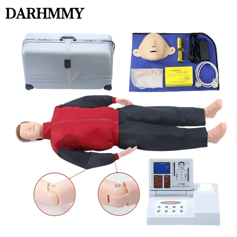 DARHMMY LCD Color Display Advanced Computer Cpr  Full Body Adult CPR Manikin/Mannequin, CPR Training Model/Dummy