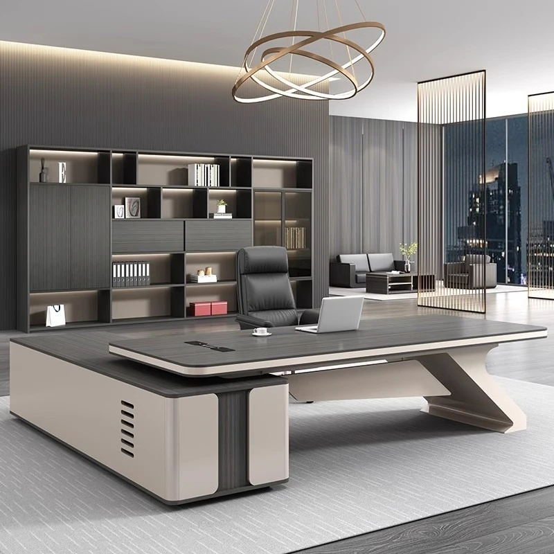 Light Luxury Boss Table, Simple Desk, Modern Chairperson, President Table Manager, Large Desk, Office Desk And Chair Combination
