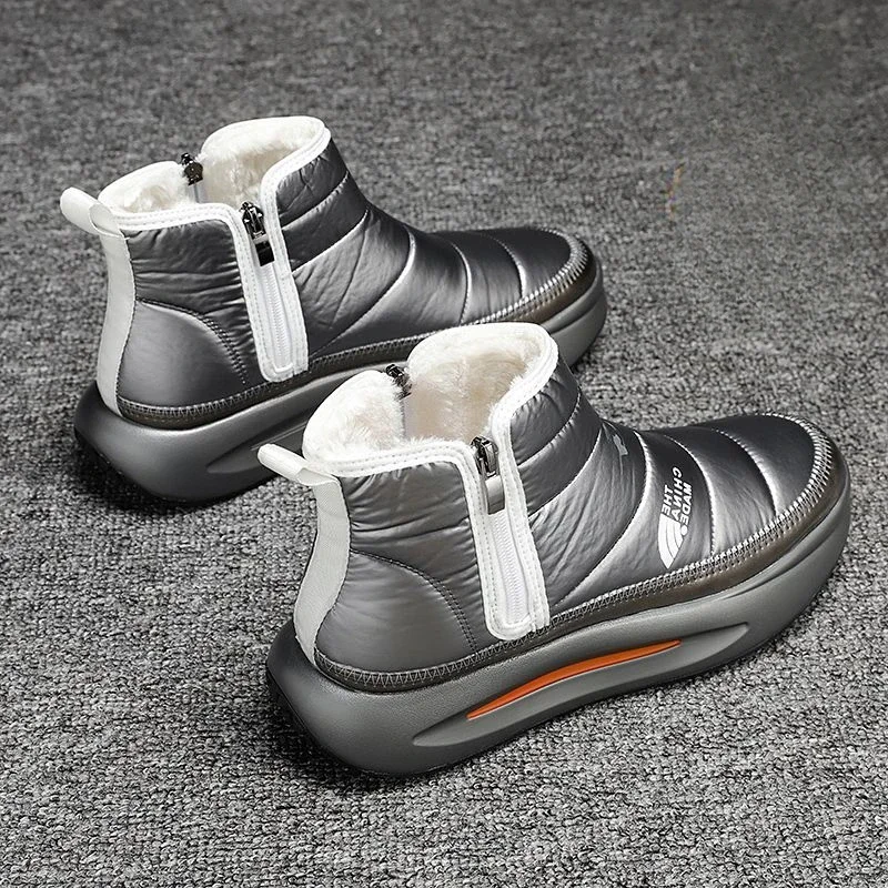 

Нескользящая зимняя обувь, мужские теплые морозостойкие рабочие зимние ботинки на молнии для мужчин, распродажа, толстые плюшевые оригинальные предложения, хлопковая обувь, водонепроницаемая
