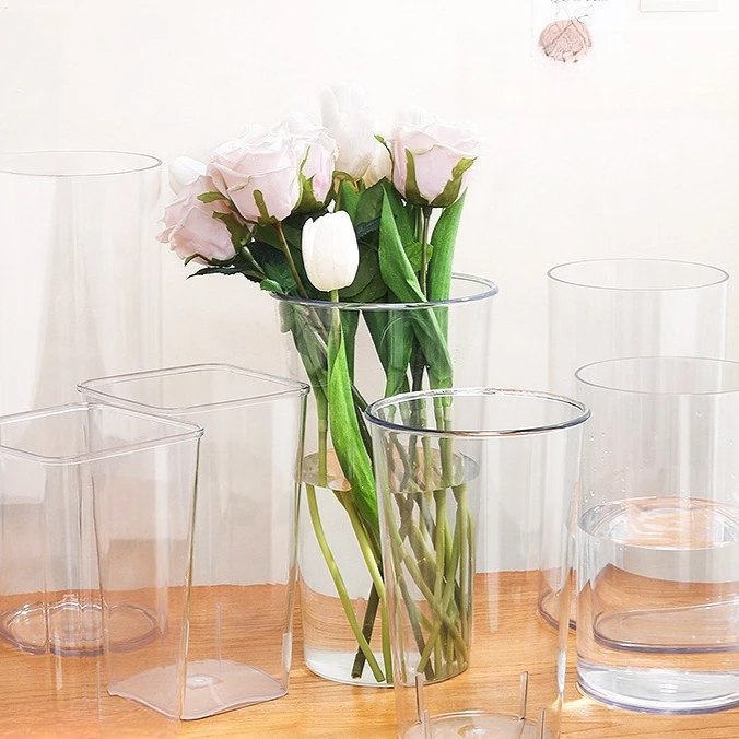 Floral Material Transparent Flower Barrel Real Flower Preservation Container Simple Acrylic Flower Awakening Bucket Garden Pots