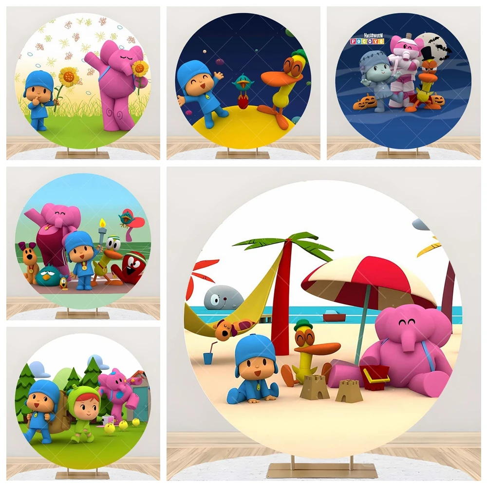 POCOYO Cartoon Custom Birthday Party Banner Fondo para niños Lindo Cartel Decoración Fotografía Estudio de apoyo Fondo