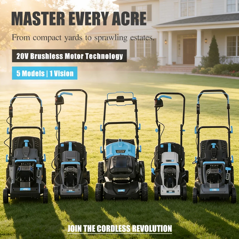 VORAN Lightweight 20V Cordless Lawn Mower Brushless Motor 320mm Mini Electric Grass Cutter Portable Machine For Small Garden