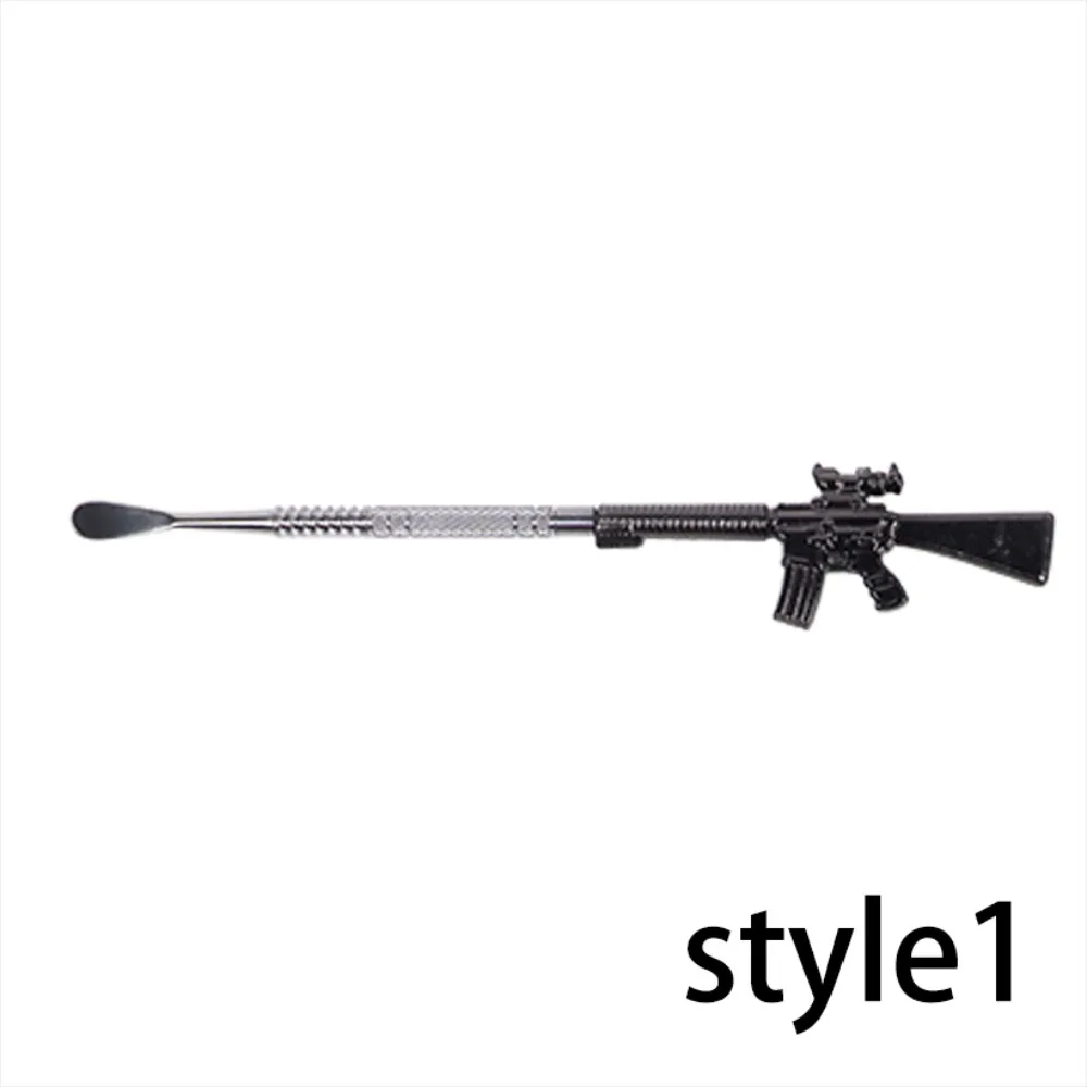 Cucchiaio per olio in metallo a forma di pistola da 16 mm Accessorio compatto per fumatori Strumento per pala portatile Regalo da uomo