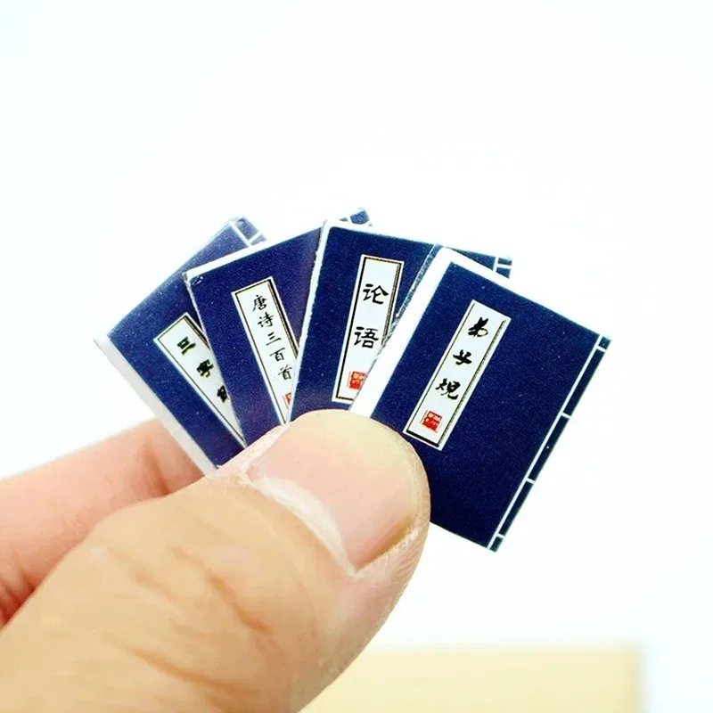 4Pcs Mini Classic Novel Book Set, Dollhouse Study Room Decor Accessories