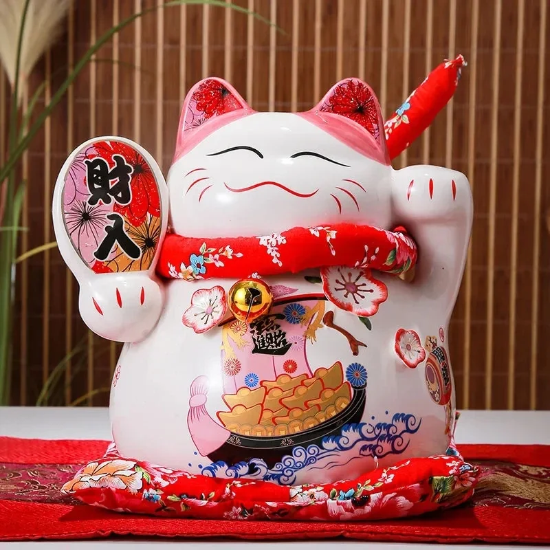 7.8 Inch Ceramic Maneki Neko Coin Bank Lucky Cat Daruma Money Box Home Decorative Ornament Fortune Cat