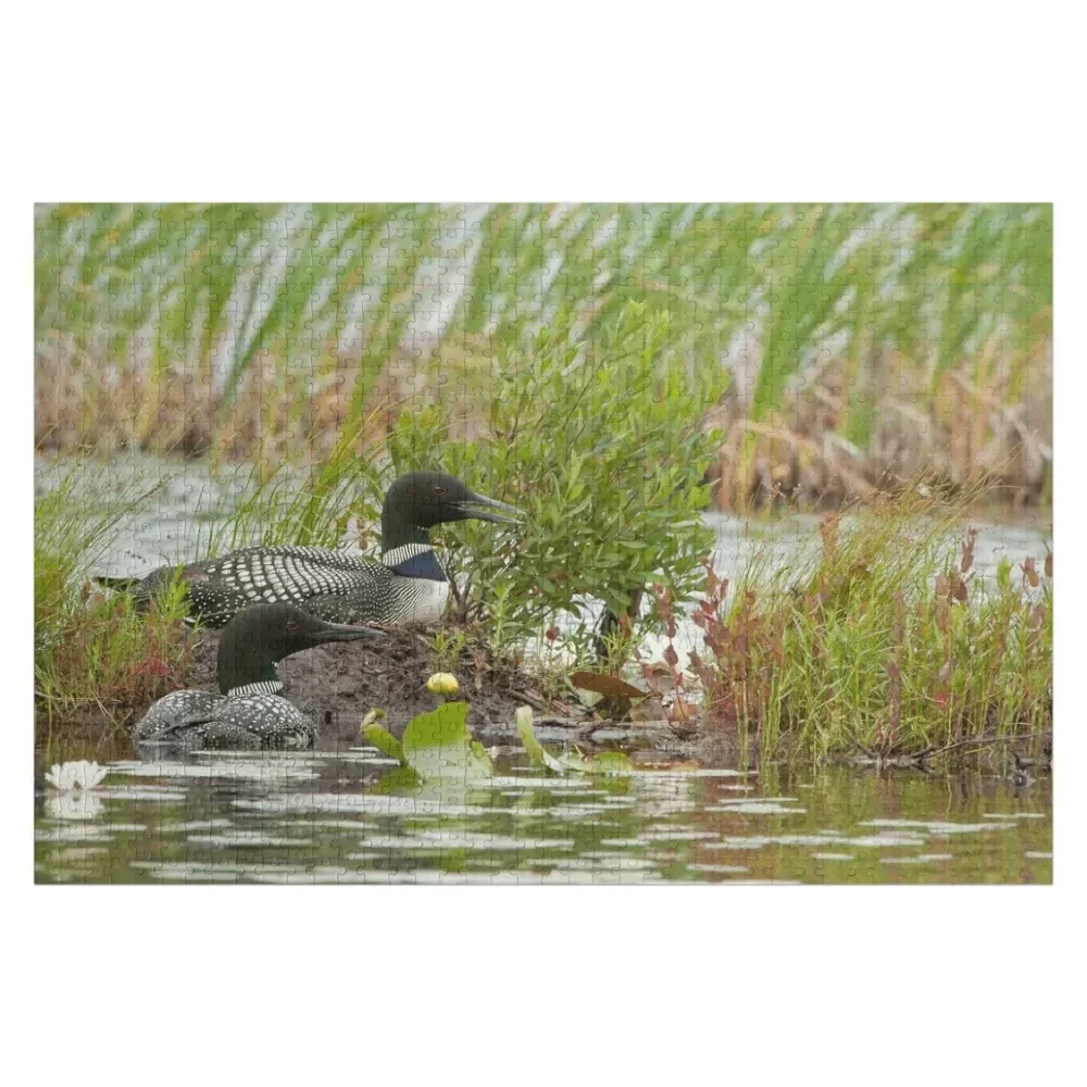 

Nesting Loons 3 Jigsaw Puzzle Wooden Name Custom Personalized Wooden Decor Paintings Personalised Puzzle