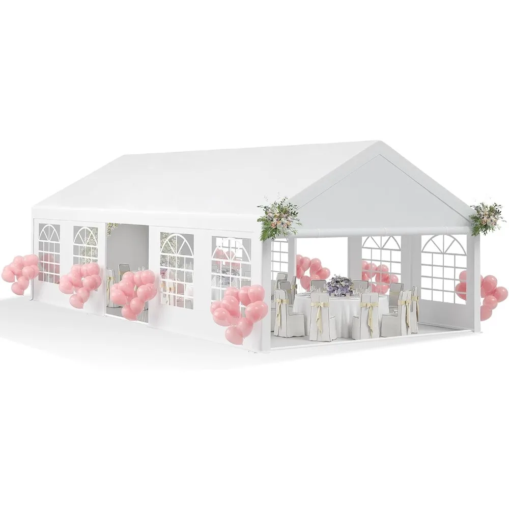 

16X32 FT Party Tent Heavy Duty, Outdoor Large Wedding Tent Event Shelter with Removable Sidewalls, Outdoor Canopy Galvanized