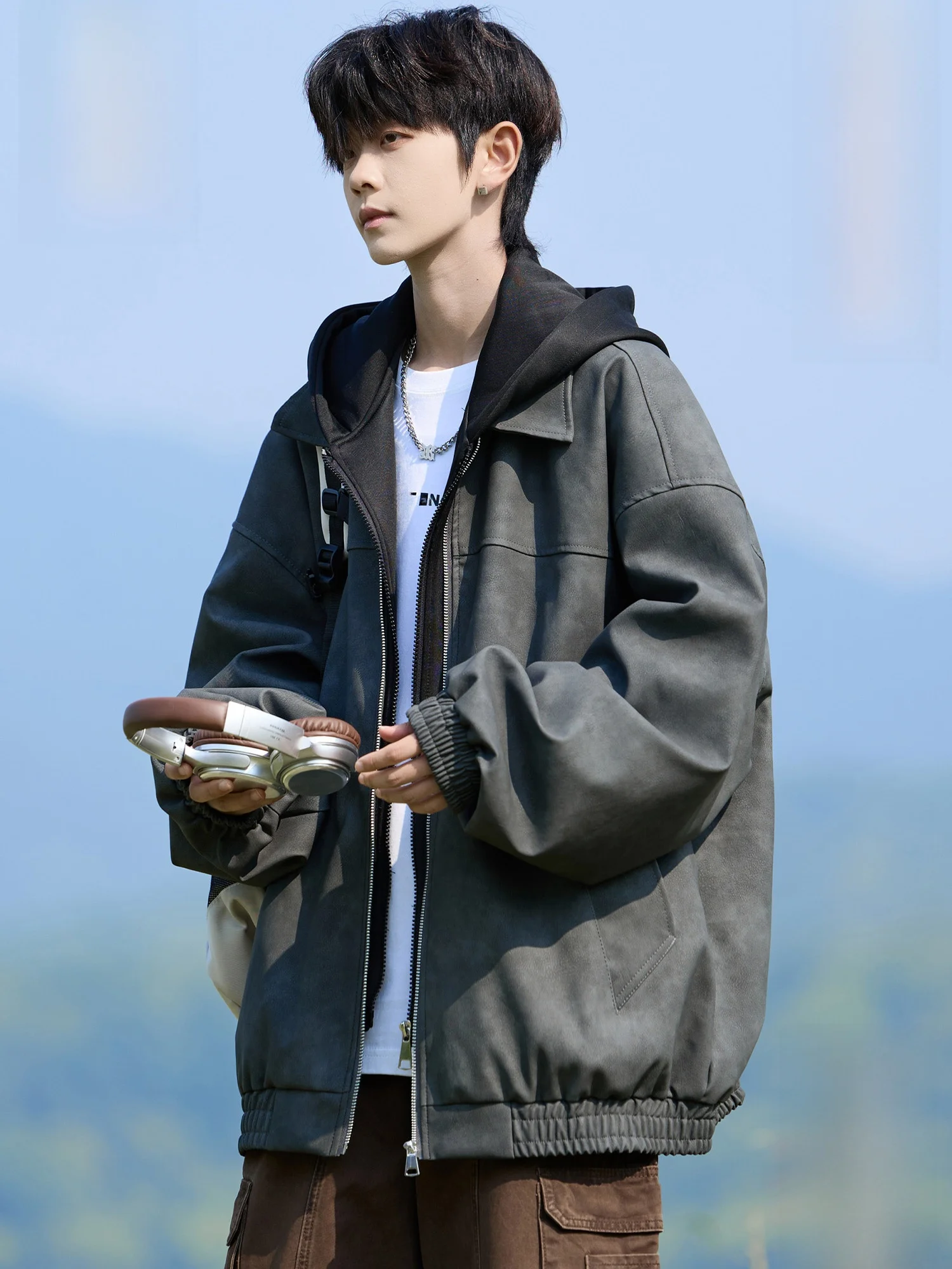 

Зимняя куртка Paul Frank с капюшоном, утепленная, с эффектом тай-дай, повседневная, свободного кроя, из хлопка и полиэстера, мужская, молодежная, модная, износостойкая, на молнии