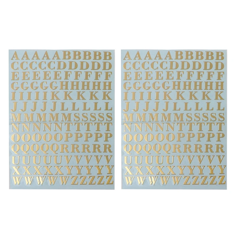 2 Sheets Glitter Alphabet Letter Stickers Glitter Self Adhesive Digital Metal Stickers for Grad Cap and Arts Craft DropShip