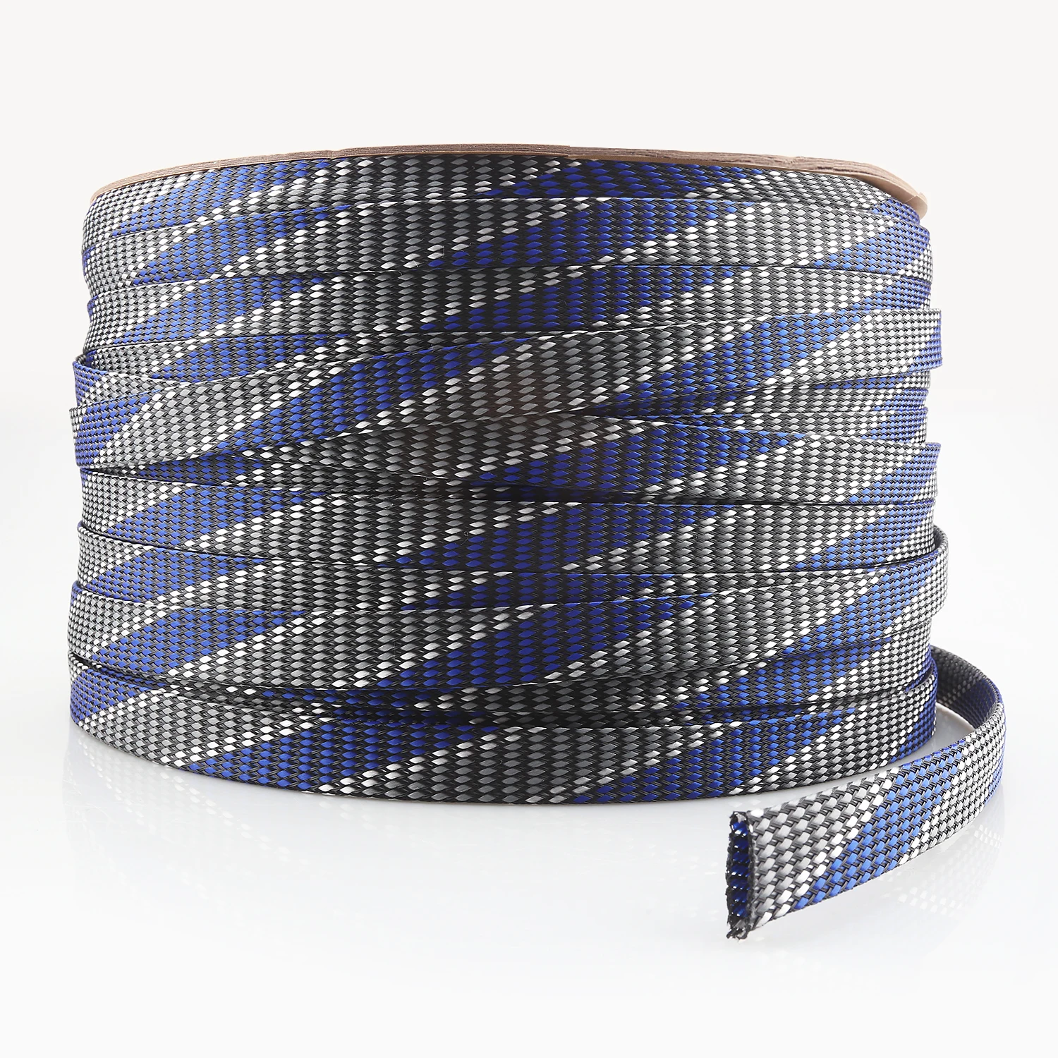 10m 3 ~ 20mm Audio OEM HIFI Shield Suspension Screen Woven Rayon Nylon Cotton Snakeskin Mesh Knit Braided Cable Sleeve Tube