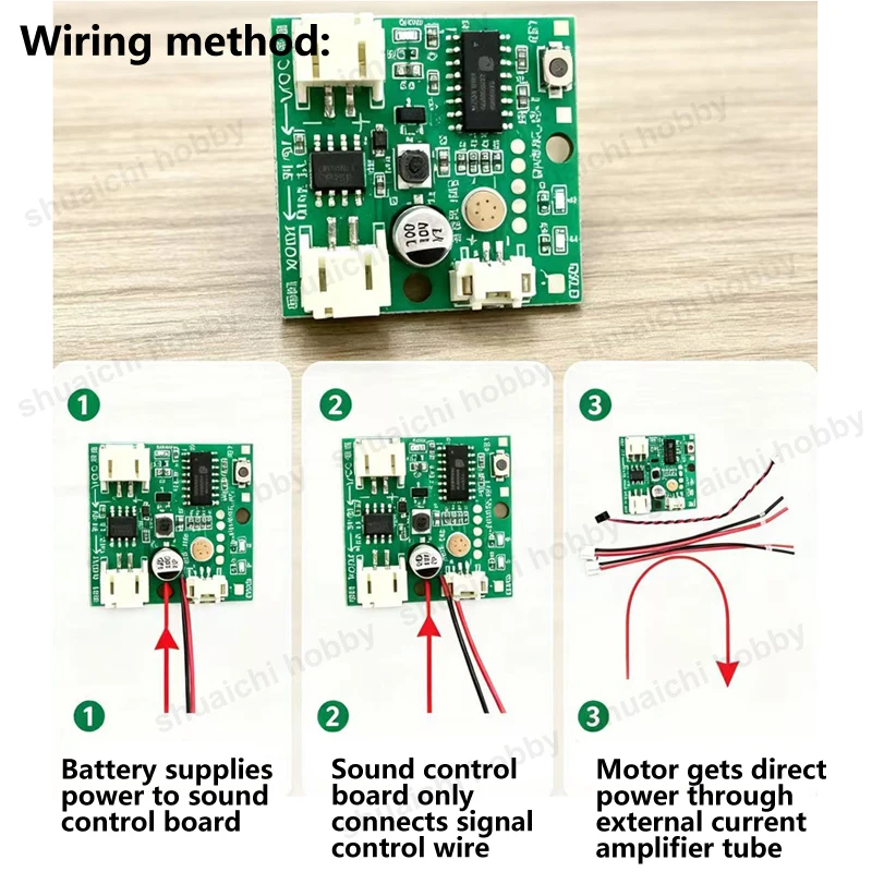 1PCS Mini 4WD Sound Control Module Voice Activated Chassis Driver Board DIY Modification Accessory for RC Racing Car Model