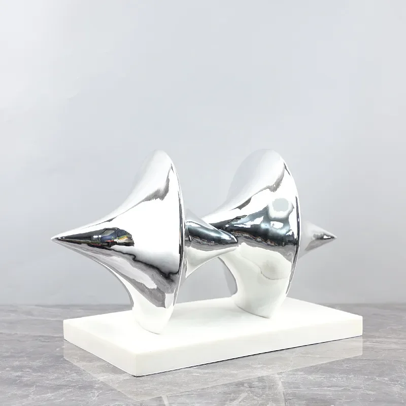 Nordic Creative Resin Electroplating Geometric Gyroscope Art Decorative Ornament Living Room Hotel TV Cabinet Home