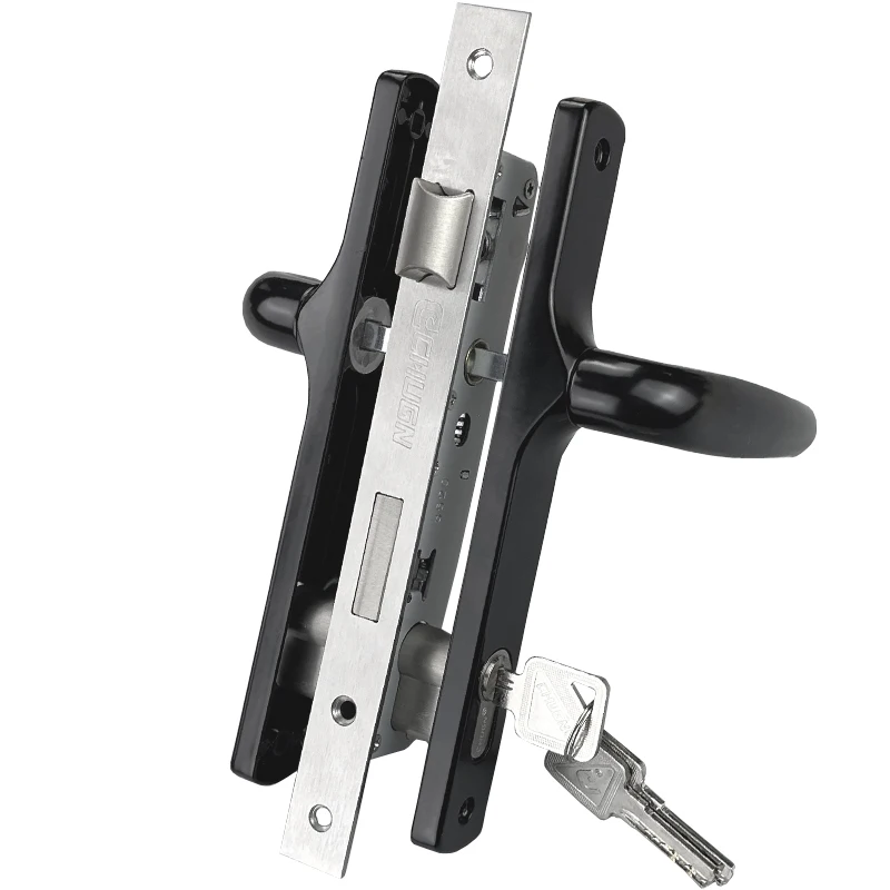 Aluminum alloy 8520 flat door lock 50 old-fashioned inside and outside open with key handle lock Yang push-pull table door