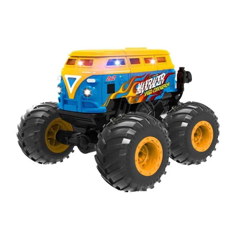 Wireless Control School Bus Toy Flashing Light Upright Driving Stunt Car Model Vehicle All Terrain Kids Gifts